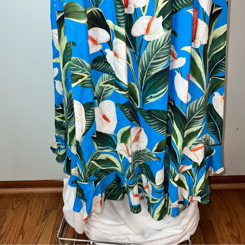Farm Rio Blue Anthurium Garden Maxi Dress | Size Small - Picture 6 of 14